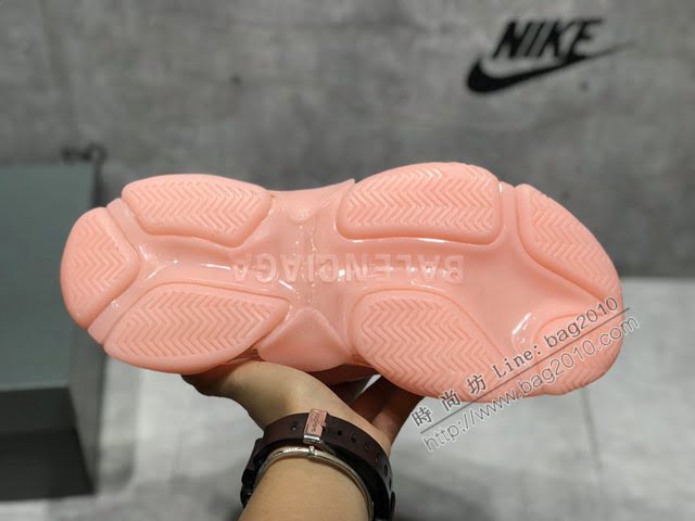 Balenciaga經典款男女鞋 巴黎世家頂級版本Triple S厚底氣墊大底LOGO老爹鞋 Balenciaga情侶款老爹鞋  hdbl1271